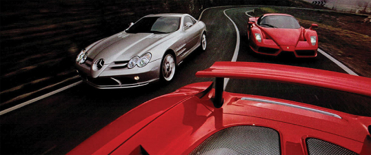 Mercedes-Benz SLR, Porsche Carrera GT, Enzo Ferrari